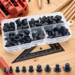 100 Pcs Silicone Rubber Hole Plugs Set – 9 Sizes T-Type Black Silicone Plugs Cap