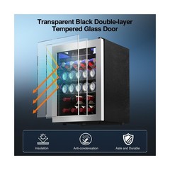 Kismile Mini Refrigerator Cooler 48L Beverage Fridge for 16 Bottle 68 Can,1.7…