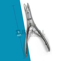 Double Action Bone Rongeur 6″ 15cm SLIGHT ANGLED JAW Surgical ENT German Grade