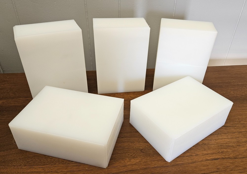 (QTY 5) UHMW Polyethylene Plastic 2-1/2” x 5” x 7” (oversized) FREE SHIPPING