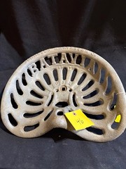 #46 CAST IRON Tractor Implement Seat JOHNSTON HARVESTER CO BATAVIA NEW YORK USA