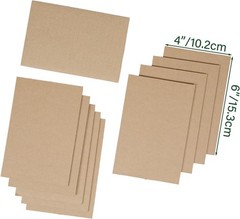 50 Pack Brown Corrugated Cardboard Sheets 4″L x 6″W, Flat Kraft Sheet for DIY…