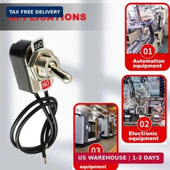 Heavy Duty Toggle Switch SPST 2 Pin ON/Off Rocker Toggle Switch 6A/125V 3A/250V