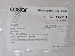 (2 Bags – 1000 Total) Corning Costar 3621, 1.7mL snap cap Exp 07.24