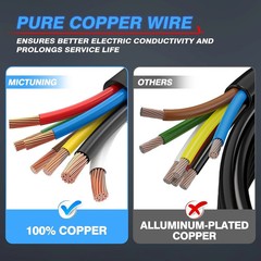 MICTUNING Heavy Duty 7 Way Plug Inline Trailer Cord with 7 Gang Junction Box 16