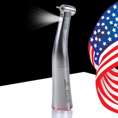 Dental Attachment Handpiece 1:5 Friction Grip Fiber Optic LED Contra Angle Red
