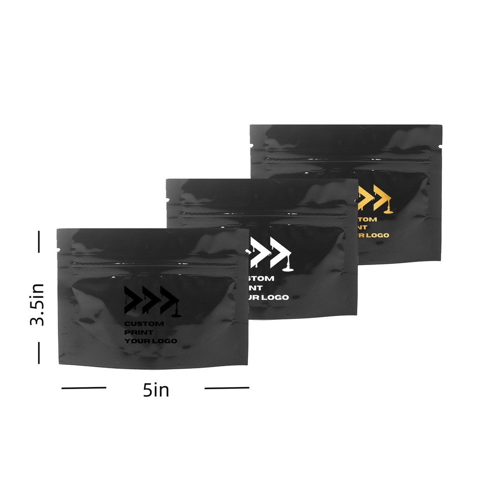 5×3.5″ Black Heavy-Duty Aluminum Foil Pouch with Strong Zipper | Multi-Purpose