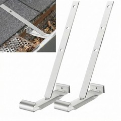 Blulu 25 Sets 5″ Aluminum Roof Gutter Hanger with Straps for Fixing Silver