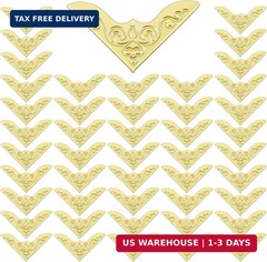 100 PCS Metal Book Corner Protectors, Vintage Gold Book Corner Covers Iron Paper