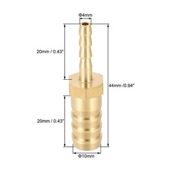 10mm to 4mm Hose ID Brass Reducer Barb Hose Fitting Straight Connector Coupler