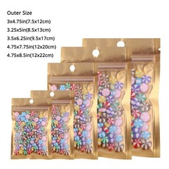 Versatile Plain Style Foil Zipper Bags Gold With Hanging Hole Multipurpose