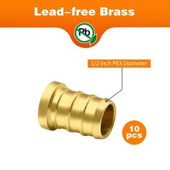 10pcs 1/2″ PEX Barb Plug End Cap, Brass 1/2″-10 Pack, Color