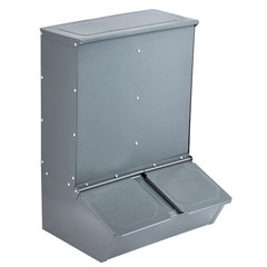 Uimoso Hog Feeder 3.7 Bushel Metal Double Door Pig Feeder Feeding up to 8 Hogs