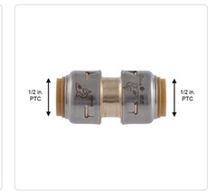 Sharkbite MAX UR008A, 1/2-in. x 1/2-in. Push-To-Connect Straight Coupling
