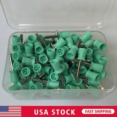 100pcs Dental Polishing Prophy Prophylaxis Cups Latch Type Rubber Polisher Green