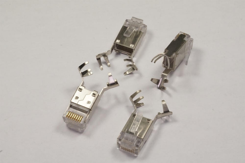 Lot of 4 SS-39200-010 Bel Stewart Cat6 Modular Connector Plug RJ45 8p8c Clamp