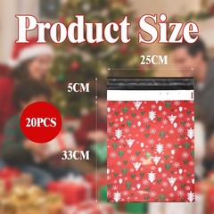 Christmas Poly Mailers 10×15 Inch 20Pcs – Self Seal Mailing Envelopes for Red
