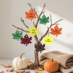 jijAcraft 150Pcs Maple Leaves Tags with String – 5 Colors Fall Gift Tags, 2.4…