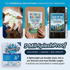 Printer Paper – 8.5″ x 11″, Letter 5 Mil Waterproof Paper, Laser Printer & Copy