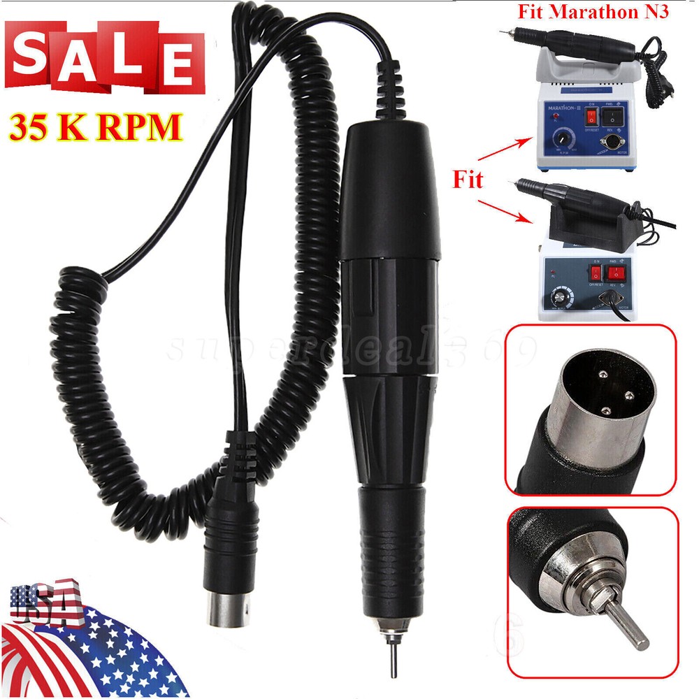 Dental Lab Electric Micromotor 35,000 RPM Polishing Motor Handpiece fit Marathon