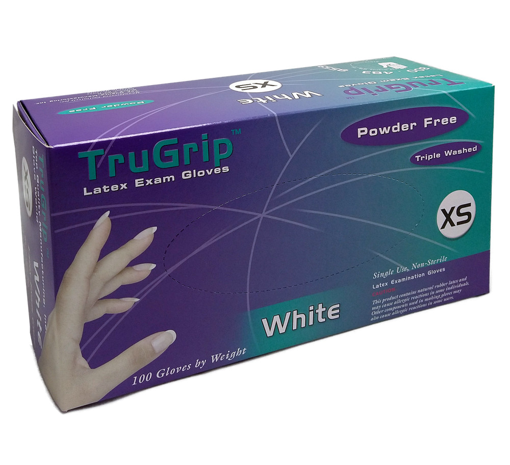 Trugrip™ Exam Powder Free Latex Gloves (1000 gloves/Case) (Dental, Medical)