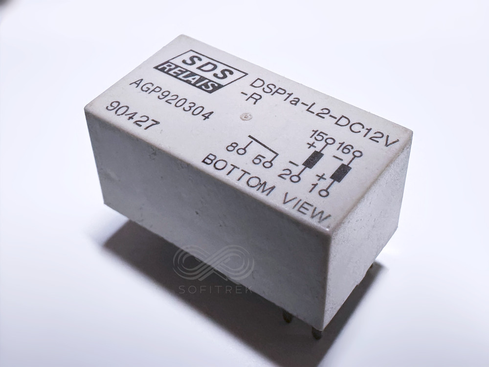 DSP1a-L2-DC12V-R SDS RELAIS 2 Coil Latch Power Relay 12VDC SPST 8A Rev. Polarity