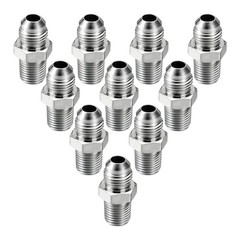 10Pack Hydraulic Hose Adapter Fittings 3/8″ JIC 37° Male x 1/4″ NPT Male w/Cover