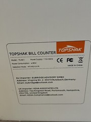 TOPSHAK TS-BC1 80W 1000pcs/min Money Counter Machine Counting Machine for Bank