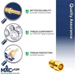 Brass 1/4″ Male NPT to 1/2″ Hose Barb Barb Fitting Adaptor Connector Pack of 4