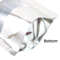 Multi-Size Silver Foil Mylar Glossy Stand Up Zip Lock Bag w/ Rectangle Window