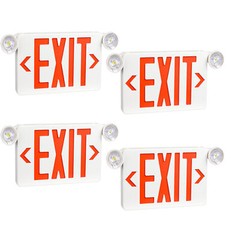 Red LED Exit Sign & Emergency Light – Dual LED Lamp UL-94 Fire Resistance light