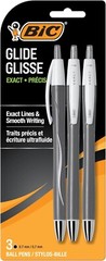 BIC Glide Exact Retractable Ball Point Pen, Fine Point Pens (0.7 Mm), Black, For