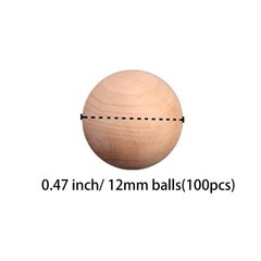 AUXBC 100 PCS 12MM Wooden Balls, Small Round 1/2 Inch inch