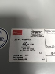 HOFFMANN,A12064CH,JUNCTION BOX/ENCLOSURE 12 IN X 6IN X 4IN NOS