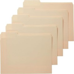 Amazon Basics 1/3-Cut Tab, Assorted Positions File Folders, Pack of 100