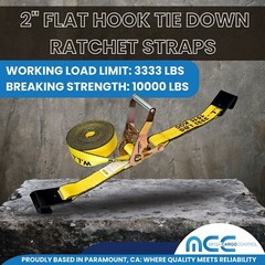 Heavy Duty 2″ x 30′ Ratchet Strap w/Flat Hook for Flatbed Truck Trailer Tie Down