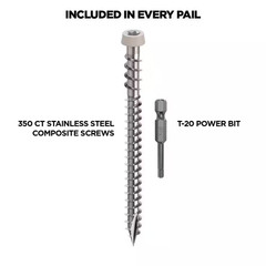 #10 2-1/2 In. 316 Stainless Steel Star Drive Stone Gray Composite Deck Screws (3