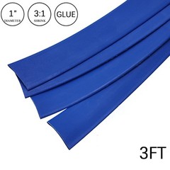 3:1 Heat Shrink Tube – 1″ Blue Dual Wall Marine Adhesive Glue Lined Waterproof
