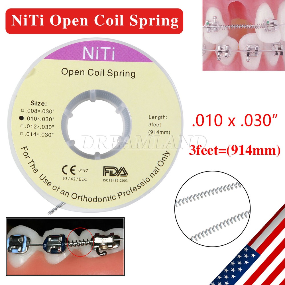 1 Roll Dental Orthodontic Niti Open Coil Spring Spool Dia.010 *030 inch 914mm