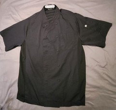 Chef Works Black Short Sleeve Chef Coat Jacket Med. – Polycotton Workwear Coat