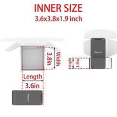 100 Pack 4x4x2 Inch White Corrugated Cardboard Small Shipping Mailer Box