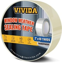 Transparent Window Weather Sealing Tape, 2 Inch x 40 Yards(120 Ft), Clear Window