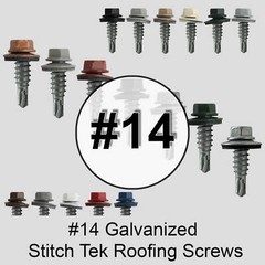 14 x 7/8″ Type #1 Stitch Tek Metal to Metal Hex Head Colored Roofing Tek Screws