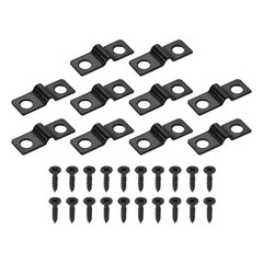 25Pcs 3mm U-Shaped Pipe Clamp Carbon Steel Double Hole Strap Clamp with Screw