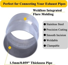 Universal Stainless ID 3.5 inch to OD 4 inch Exhaust Adapter Reducer (3-1/2″ ID