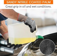 3 Pairs A7 Cut Resistant Work Gloves,Nitrile Coated Touchscreen Cutting Glove
