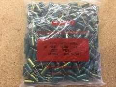 (100 PIECE LOT) 10MV1500AX, CAP ALUMINUM LYTIC NON SOLID POLARIZED 10V 1500uF TH