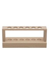 Eisco Labs Economy Test Tube Rack, Holds 6 15mm Test Tubes – Unfinished Hardwood