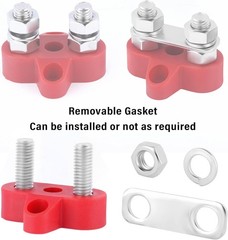 2PCS M8 Dual Studs 80A Power Distribution Block for 12V Automotive & Marine Use
