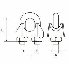 Cable Clamps 5/32” (4mm) U-Bolts Stainless Steel Wire Rope Clamps Clips 4 Piece